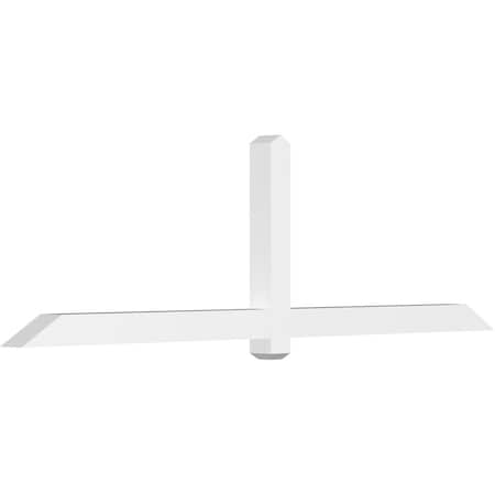 Ekena Millwork Eugene Architectural Grade PVC Gable Bracket, 96"W x 28"H x 4"D x 4"F, 7/12 Pitch GBP096X28X0404EUG00